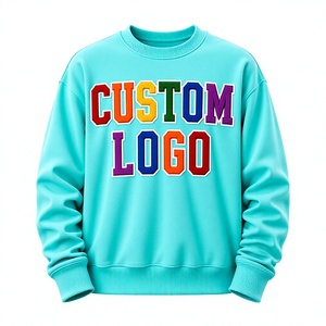 Sweat-shirt unisexe à col rond avec logo personnalisé en strass et impression floquée, coupe classique, décontracté, tricoté pour l'automne, 100% coton - Product Image 3