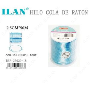 Filo per Cucito ILAN a Coda di Topo 2,5Cm X 50M Colore 18 Azzurro Baby per Artigianato - Product Image 1