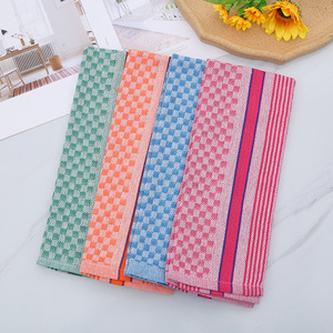 Colorful Checkered Tea Towel 38x64 Cm Cotton Polyester Thickened Absorbent <b>Kitchen</b> Tea Room Cleaning Mat Rectangle - Product Image 1