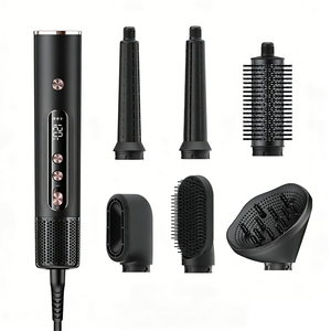 Multi-styler 6 en 1, sèche-<span class=keywords><strong>cheveux</strong></span> et styler rotatif à air froid, <span class=keywords><strong>brosse</strong></span> chauffante en céramique pour volume et ondulations, pour <span class=keywords><strong>cheveux</strong></span> <span class=keywords><strong>courts</strong></span> - Product Image 1