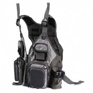 Échantillon gratuit, vente en gros d'usine, gilet de pêche à la mouche en polyester imperméable, respirant avec sac à dos - Product Image 5