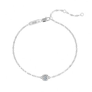 Dylam Simplicity Design High Jewelry 925 Silver Tarnish Free Solitaire D VVS1 Moissanite Stone Pendant Link Chain <b>Bracelets</b> - Product Image 1