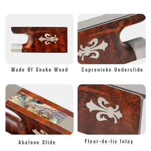 Bois de serpent violon/alto/<span class=keywords><strong>violoncelle</strong></span> archet grenouille Paris oeil incrustation Style baroque Luthier outils pour violon <span class=keywords><strong>famille</strong></span> réparation et artisanat - Product Image 6