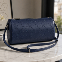 Nouveau Sac Bandoulière Cylindrique pour Homme 2026 en Cuir PU, Sac à Bandoulière Élégant avec Fermeture Éclair Intégrale et Sangle Fine Réglable, Personnalisable OEM ODM