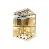 Modèle 3D de cabine d'ascenseur de luxe moderne en acier inoxydable durable avec gravure miroir - Décoration personnalisable pour ascenseurs d'hôtels et d'appartements