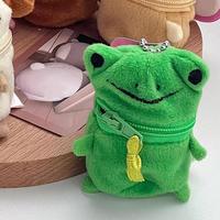 Dompet Koin Kawaii Tas Penyimpanan Earphone Mini Gantungan Kunci Hewan Kelinci Beruang Lucu Hadiah Ulang Tahun untuk Anak Perempuan dengan Resleting