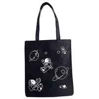 Tas Tote Wanita Logo Cetak Kustom Kanvas Benang Jahit Kapasitas Besar Tas Tangan Berkelas Praktis dan Nyaman untuk Penyimpanan