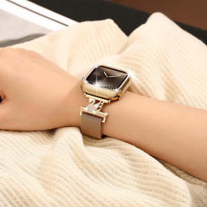 Bracelet de montre magnétique Loshi de luxe pour femme, 20mm/22mm, style Milan, avec diamants Swan et fonction respirante, pour Apple Watch 10 - Product Image 2
