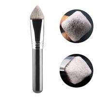 Daily Queen & Mor-phe 3 pinceaux de maquillage pour fond de teint à manche en bois noir Nano Hair, application douce, sensation luxueuse, logo personnalisé