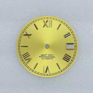 Seik-o Nh35 hareketi <span class=keywords><strong>Sunburst</strong></span> için hiçbir Logo 28.5mm izle arama tek çift tırnak yeşil aydınlık kadranlı saat aksesuarları - Product Image 5