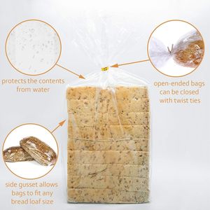 Sac à pain transparent en <span class=keywords><strong>OPP</strong></span> de qualité alimentaire, thermoscellable, imprimé en héliogravure, grand format, à soufflets, 1 mil, pour boulangerie - Product Image 4