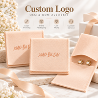 Pochette en toile personnalisée avec rabat avant, logo sérigraphié, petit sac de rangement pour boucles d'oreilles, bagues, clous, emballage cadeau, vente en gros, OEM, ODM