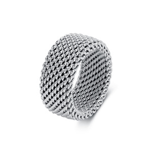 Unisex trendy <b>titanium</b> steel woven <b>rings</b> for men and women, niche, stylish, high-end, colorfast. - Product Image 4