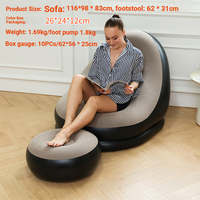 Canapé-lit gonflable moderne en PVC pliable en forme de L avec design de fauteuil inclinable pour chambre à coucher, salon, extérieur et hôtel