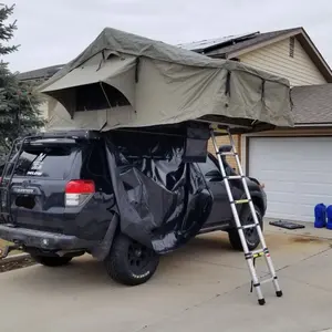 Ucuz 4x4 suv kamyon araba tuval İki merdivenli aile açık çatı üst çadır