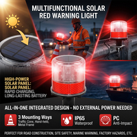 Lampu Peringatan Lalu Lintas Tenaga Surya LED Strobo Lampu Sinyal Bahaya Visibilitas 300m Cocok untuk Kerucut Lalu Lintas Lampu Pembatas Jalan Sensor Cahaya 1300mAh