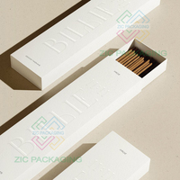 Boîte cadeau personnalisée, boîte en papier, logo en feuille gaufrée, emballage vide pour bâtonnets d'encens