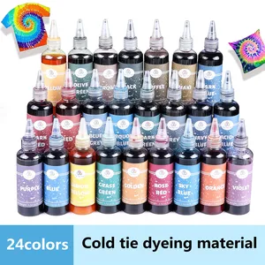 Osbang Nieuwe Ontwerp Product 24 Kleuren 100Ml Vloeibare Tie Dye Kit Diy Water-Proof Tie Dye Shirts Voor volwassenen