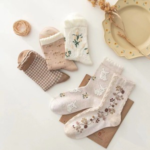 Chaussettes pour femmes <span class=keywords><strong>Caramella</strong></span> Purple, chaussettes d'automne à imprimé animalier, légères, en polyester et coton, absorbant la transpiration, style japonais - Product Image 2