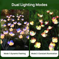 Lampes solaires décoratives pour jardin et pelouse, bâtons lumineux solaires pour allées, décorations de nuit, fleurs laser