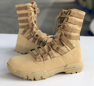 Bottes de camouflage désertique TSB09 3 couleurs, en cuir de vachette avec surpiqûres sur la pointe et le talon pour une durabilité accrue. - Product Image 4