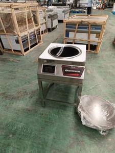 LYROE מסחרי בודד נירוסטה חשמלי כפול קעור צורב דיגיטלי בקרת אינדוקציה ווק סיר עם צילינדר - Product Image 4