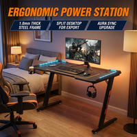 Bureau de Gaming AOR Esports pour Cybercafé et Bureau, Design Moderne, Éclairage RGB Multiple, Plateau de Classe E0, Vente en Gros Directe Usine Transfrontalière