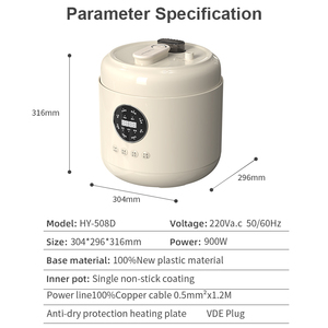 HY Elektrischer Antihaft-Schnellkochtopf Vielseitiger Slow Cooker mit 9 Menüs, Digitalem 24-Stunden-Timer, Automatischer Warmhaltefunktion - Product Image 6
