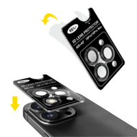 Protecteur d'Objectif de Caméra avec Anneau en Aluminium et Texture CD HD pour iPhone 16 Pro Max 17 Air, Verre Trempé avec Outil de Retrait