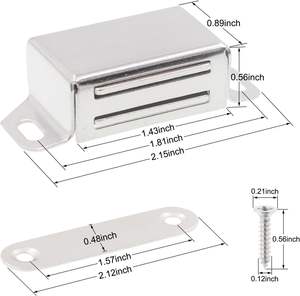 Loquet de porte <span class=keywords><strong>magnétique</strong></span>-4 aimants de porte d'armoire à aimant fort pour armoire de cuisine <span class=keywords><strong>placard</strong></span> armoire obturateur <span class=keywords><strong>placard</strong></span> - Product Image 2