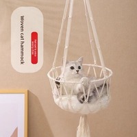 Suspendu solide confortable chat hamac doux respirant coton corde panier balançoire
