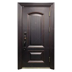 Timbul pintu panel desain baja keamanan pintu dengan bingkai besar penutup