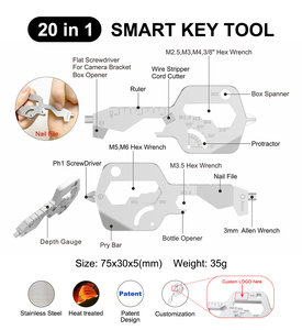 Tốt Nhất Khuyến Mại Kim Loại Keychain Thông Minh Công Cụ Chìa Khóa Đa Chức Năng Đa Công Cụ Chìa Khóa - Product Image 2