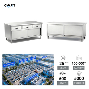 CFT Paslanmaz Çelik 201/304 Ticari Mutfak Büfe Yemek Hazırlık Tezgahı, Ayarlanabilir Yükseklik ve 500kg/m Yük Kapasitesiyle - Product Image 3