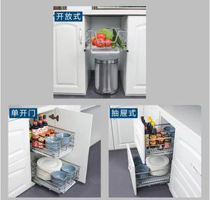 Tiroir de cuisine en acier inoxydable, <span class=keywords><strong>panier</strong></span> de rangement <span class=keywords><strong>coulissant</strong></span> - Product Image 6