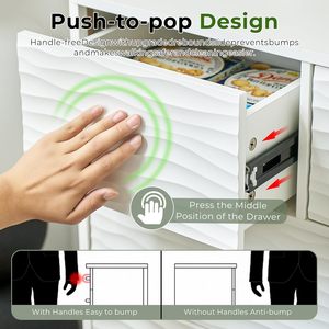JanflyHome-<span class=keywords><strong>Commode</strong></span> Moderne <span class=keywords><strong>Blanche</strong></span> de 55 Pouces avec 10 Tiroirs Intelligents Press-to-pop et 10 Tiroirs Intelligents de Rangement pour le Salon - Product Image 5