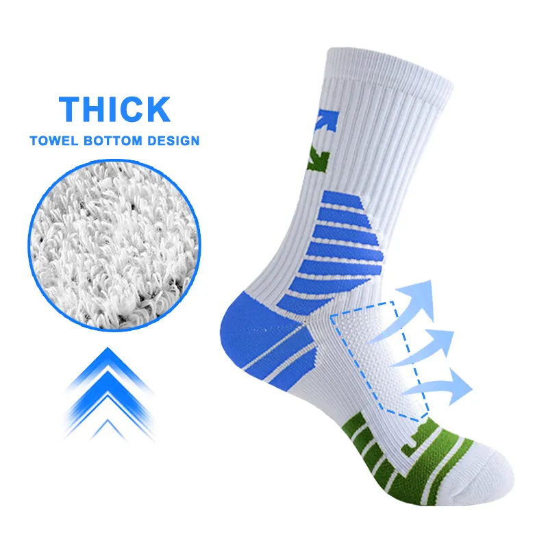 Custom Logo Sport Socks Super Running Cycling Elite Athletic Sport Socks Basketball Men Terry Sport Socks