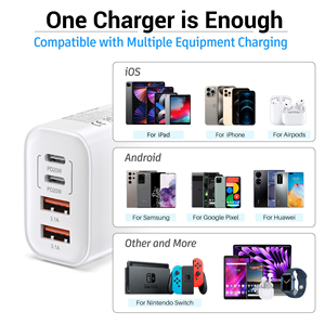 Hyto 40W USB C sạc khối 4 cổng Loại C nhanh chóng sạc khối kép PD Power Adapter + QC cắm đôi USB tường sạc - Product Image 5