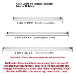 Lámpara <span class=keywords><strong>Fluorescente</strong></span> Tricolor Ultrabrillante de 30W 40W para Peceras y Plantas Acuáticas <span class=keywords><strong>T8</strong></span> 830 840 865 2026 - Product Image 5