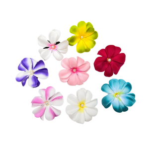 Fermaglio per capelli a doppio strato con fiore a forma di uovo, 5,5 cm, in tessuto, stile dolce, per uso quotidiano femminile, multifunzione, confezione in sacchetto OPP. - Product Image 1