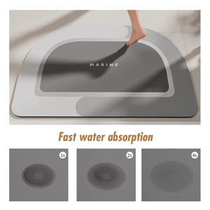 Alfombra de baño rectangular de tierra diatomeas, antideslizante y absorbente, para baño, diseño minimalista - Product Image 4