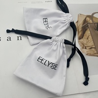 Sacs à cordon en toile de coton sergé recyclable, petits sacs cadeaux en tissu de coton, pochettes d'emballage pour bijoux fins – Vente chaude