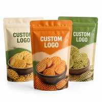Sachet d'emballage pour chips de lentilles, personnalisé, imprimé, à fermeture éclair, Doypack, pour snacks croustillants végétaux, thermoscellable, pour la vente au détail