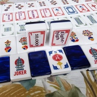 Yongle Blue Water-Ripple Pagoda-Style Acrylic American Mahjong High-End Luxury Double-Layered Wholesale Set