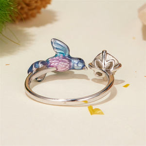 925สเตอริงเงินหยดน้ำมัน zircon สกัดด้วยทองคำขาวชุบแหวนสวยสดใส - Product Image 6