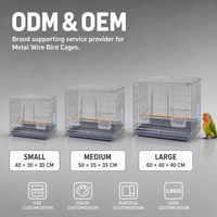 Cage à oiseaux en acier inoxydable grande avec accessoires, cage d'élevage anti-évasion pour perruche et calopsitte