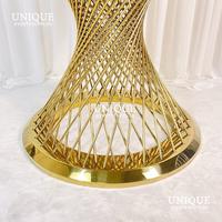 moderne Offre Spéciale pour de meubles de mariage de haute qualité table à gâteau ronde en acier inoxydable doré table à gâteau