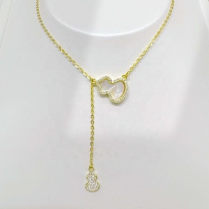 Collar con Colgante de Plata 925 de Alta Calidad, Chapado en Oro, con Concha y Piedras Preciosas, para Uso Diario, Regalo de Lujo para Mujer - Product Image 1