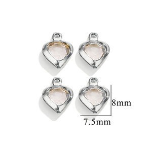 Accessoires de bijoux DIY plaqués or 18 carats, breloques en acier inoxydable avec pierre de naissance et cristal en forme de cœur pour la fabrication de colliers et bracelets - Product Image 6
