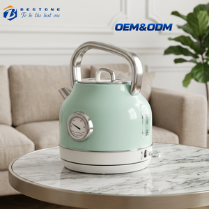 BESTONE Mint Green Electric Water <b>Kettle</b> 1.7L Stainless Steel Hot Water Boiler with Washable Filter LED Light - Product Image 1